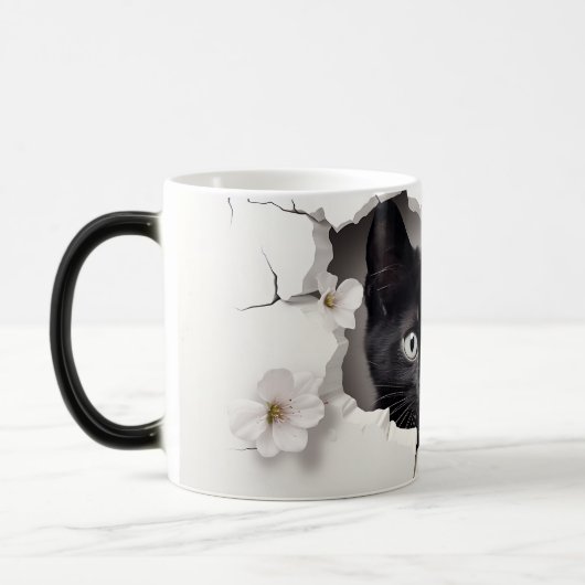 3D Black cat モーフィングマグカップ (左)