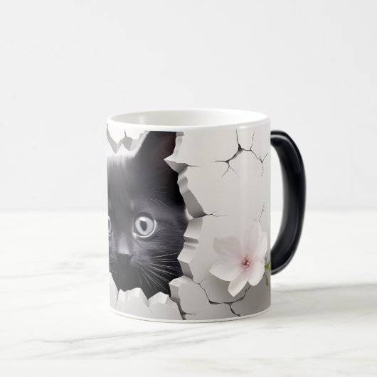 3D Black cat モーフィングマグカップ (正面右)