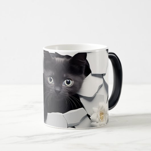 3D Black cat モーフィングマグカップ (正面右)