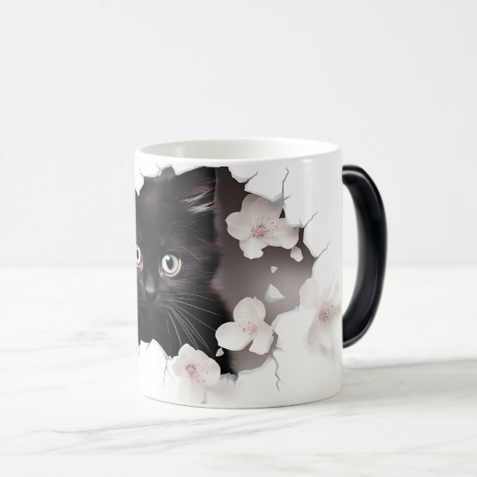 3D Black cat モーフィングマグカップ (正面右)