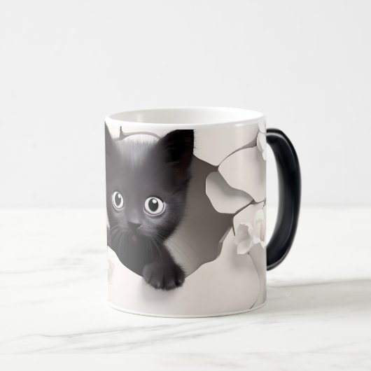 3D Black cat モーフィングマグカップ (正面右)