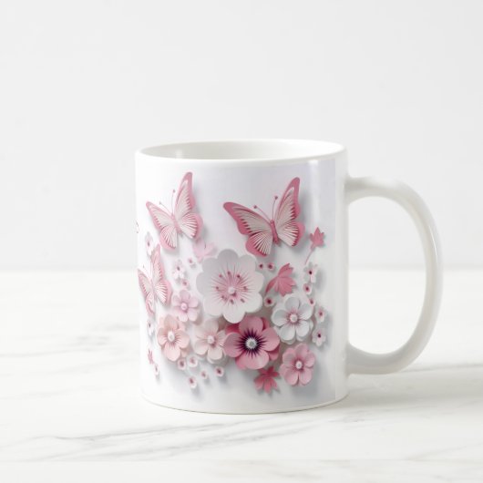 3D-Blush-Bloom-Butterfly-Dream コーヒーマグカップ (右)