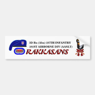 3D BN (Abn) 187th Inf RAKKASANSバンパーステッカー バンパーステッカー