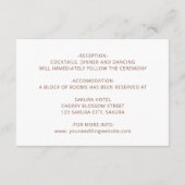 3D Boho Floral Wedding Details エンクロージャーカード (裏面)