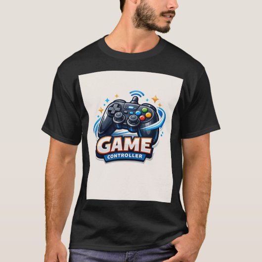 3D Cartoon Gaming Controller T-Shirt Logo Tシャツ (正面)