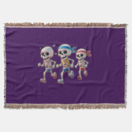 “3D Cartoon Skeleton Race • Funny Running Skeleton スローブランケット