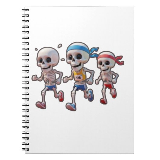 “3D Cartoon Skeleton Race • Funny Running Skeleton ノートブック (正面)