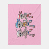 “3D Cartoon Skeleton Race • Funny Running Skeleton フリースブランケット (正面)