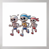 “3D Cartoon Skeleton Race • Funny Running Skeleton ポスター (正面)