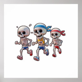 “3D Cartoon Skeleton Race • Funny Running Skeleton ポスター