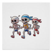 “3D Cartoon Skeleton Race • Funny Running Skeleton ポスター (正面)