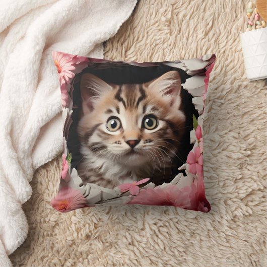 3D cat pillow クッション (ブランケット)