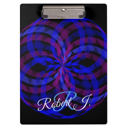 3D Center Flower Petal Geometric Clipboard クリップボード (正面)