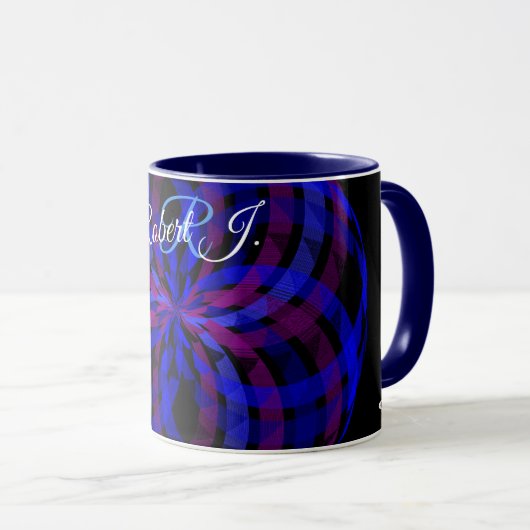 3D Center Flower Petal Geometric Coffee Mug マグカップ (正面右)