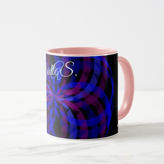3D Center Flower Petal Geometric Coffee Mug マグカップ (正面右)