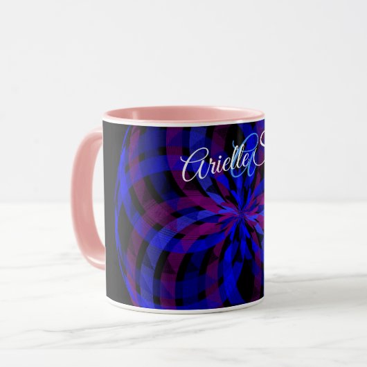 3D Center Flower Petal Geometric Coffee Mug マグカップ (正面左)