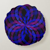 3D Center Flower Petal Geometric Round Pillow ラウンドクッション (裏面)