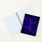 3D Center Flower Petal Geometric Spiral Notebook ノートブック (内部)