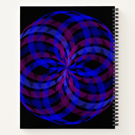 3D Center Flower Petal Geometric Spiral Notebook ノートブック (裏面)
