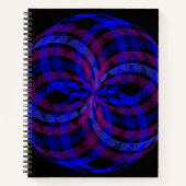 3D Center Flower Petal Geometric Spiral Notebook ノートブック (正面)