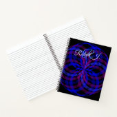 3D Center Flower Petal Geometric Spiral Notebook ノートブック (内部)