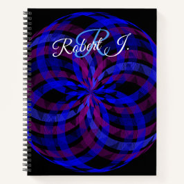3D Center Flower Petal Geometric Spiral Notebook ノートブック