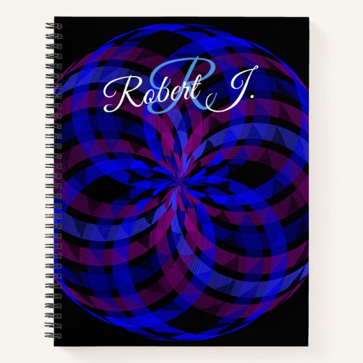 3D Center Flower Petal Geometric Spiral Notebook ノートブック (正面)
