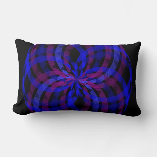 3D Center Flower Petal Geometric Throw Pillow ランバークッション (正面)