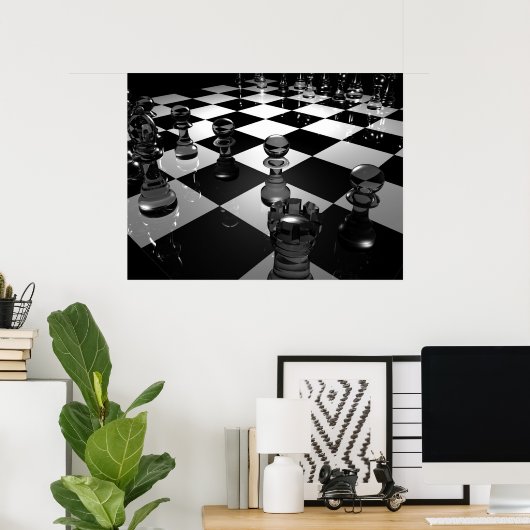 3d_chess_board_wallpaper_3d_models_3d_wallpaper_19 ポスター (ホームオフィス)