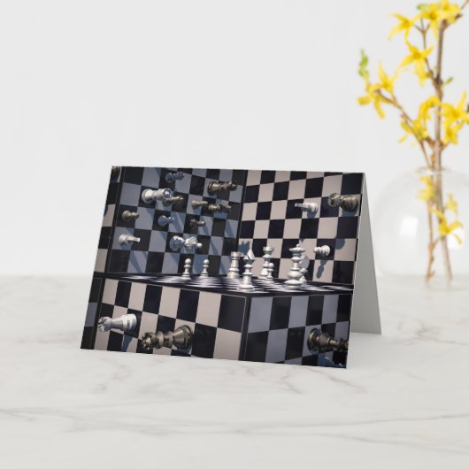 3D chess greeting card カード (黄色い花)