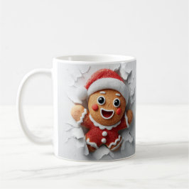 3D Christmas Gingerbread Hole In A Wall Mug Wrap コーヒーマグカップ