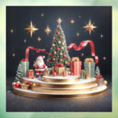 3D Christmas podium with Santa and Christmas tree ウィンドウサイン (シート3)