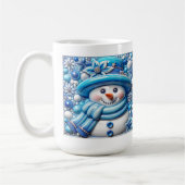 3D Christmas Snowman コーヒーマグカップ (左)