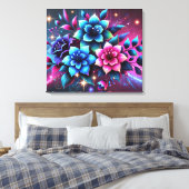 3D Colorful Flowers  キャンバスプリント (インサイチュ (寝室))
