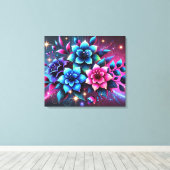 3D Colorful Flowers  キャンバスプリント (インサイチュ (ウッドフロア))