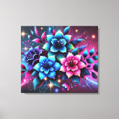 3D Colorful Flowers  キャンバスプリント (正面)