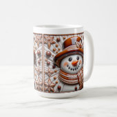 3D Copper Christmas Snowman  コーヒーマグカップ (正面右)