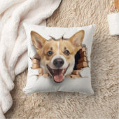 3D Corgiひび割れ穴 クッション (ブランケット)