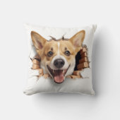 3D Corgiひび割れ穴 クッション (正面)