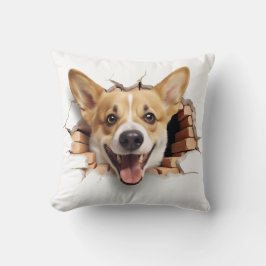 3D Corgiひび割れ穴 クッション