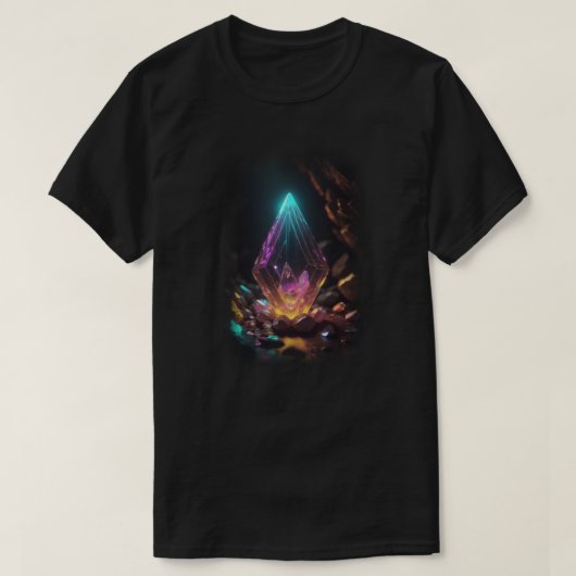 3D Crystal 白熱［赤熱］光を放つ Inside Tシャツ (デザイン正面)