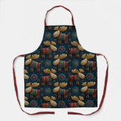 3D Cute Christmas Moose In Sweater エプロン (正面)