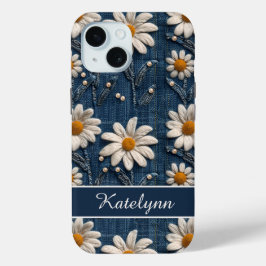 3D Daisy Denim Phone Case iPhone 15ケース