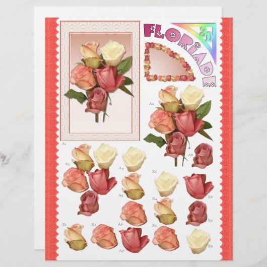 3D Decompage – フローライド – バラ束 (正面/裏面)