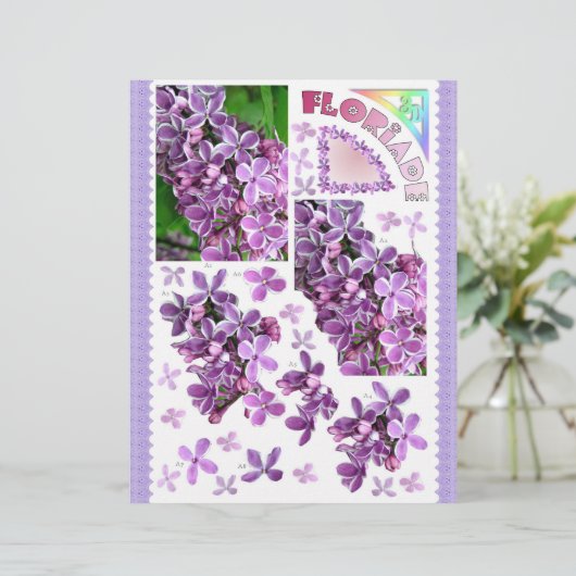 3D Decompage - Floriade -薄紫の庭の花 (スタンド正面)