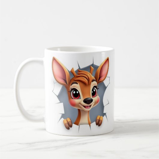 3d deer wrap mug、3d mugデザイン コーヒーマグカップ (左)