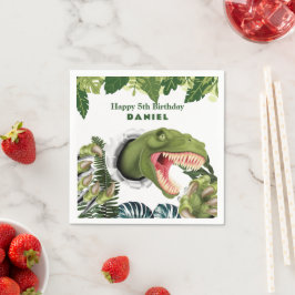 3D Dinosaur Birthday スタンダードカクテルナプキン