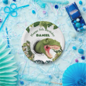 3D Dinosaur Birthday ペーパープレート (パーティー)