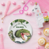 3D Dinosaur Birthday ペーパープレート (パーティー)