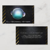 3D DJのロゴのクールなdjの黒い鋼鉄名刺 名刺 (正面/裏面)